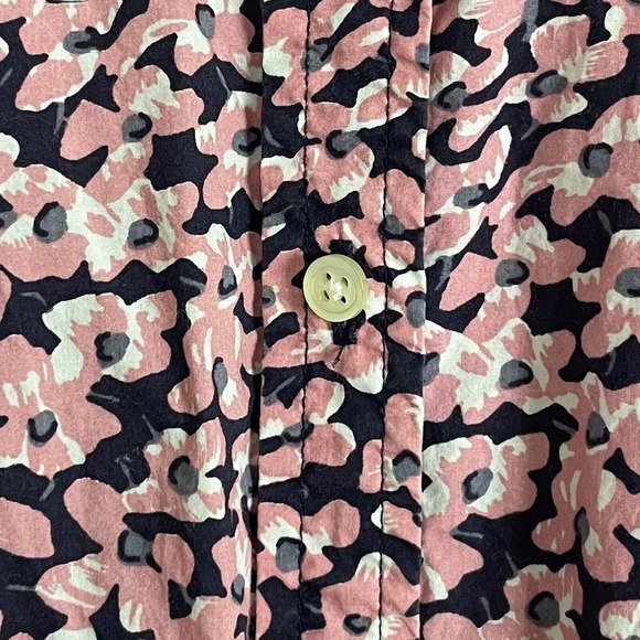 Talbots Woman 22W Pink Black White Floral Button Down Long Sleeve Shirt - Picture 5 of 7